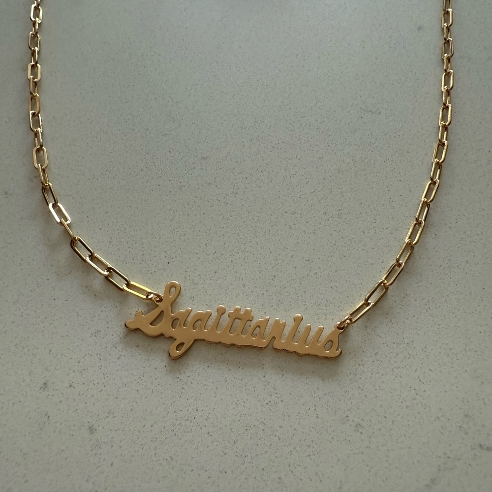 Anthropologie Sagittarius Zodiac Necklace - 14k Gold Plated - NWT - Picture 3 of 5